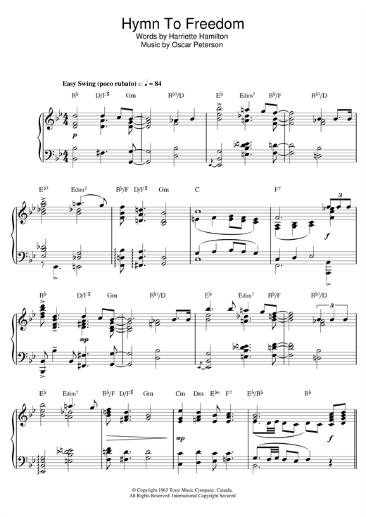 hymn to freedom sheet music